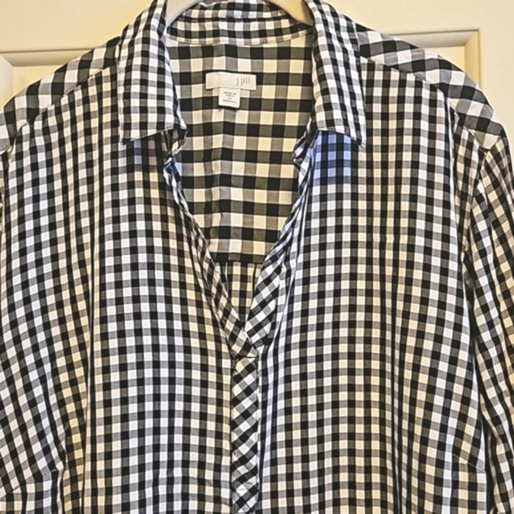 J.Jill B/W Gingham Tunic - 2X - Like New!